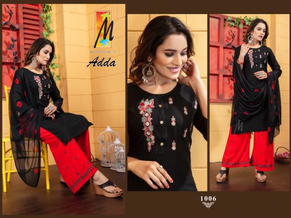 Adda Plazo Rayon Embroidery Designer Readymade suit